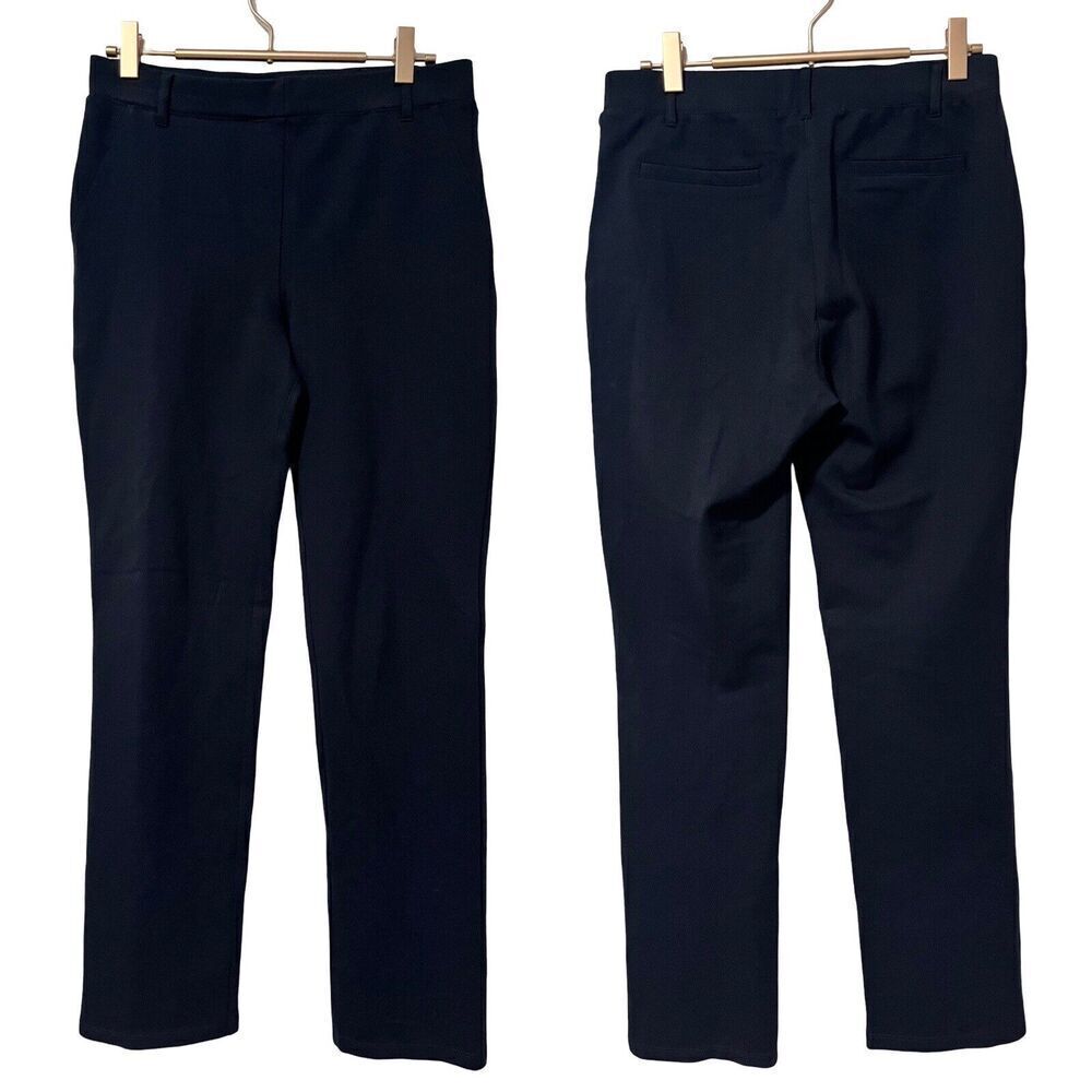 Quince Ultra Stretch Ponte Pintuck Ankle Pants‎ Size S Navy Sustainable Office
